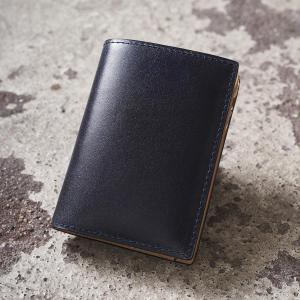 藍染めレザー ハーフ財布