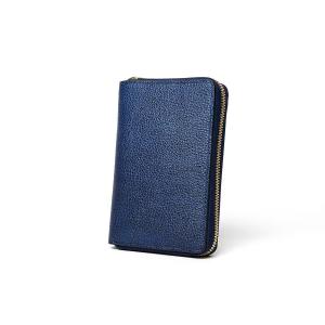 黒桟革 ラウンドファスナーハーフ財布