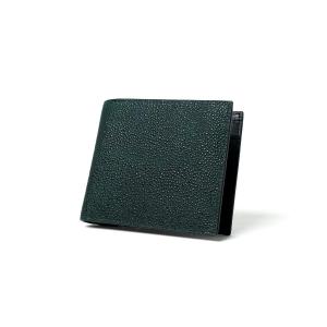 黒桟革 二つ折り財布