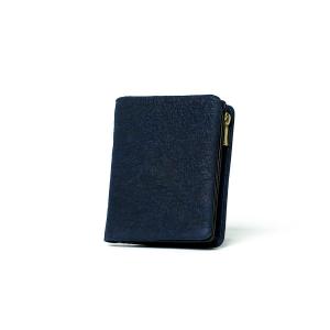 藍染め ヌバック コンパクトハーフ財布