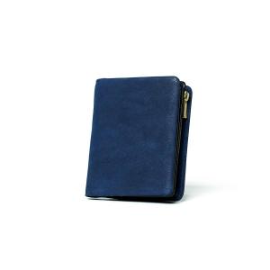 藍染め ヌバック コンパクトハーフ財布